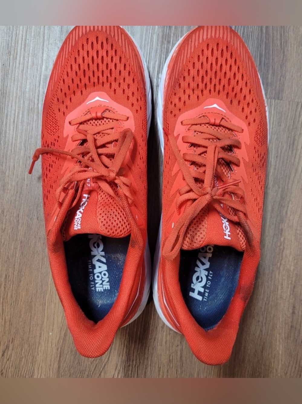 Hoka One One Clifton 7 Men's Red Athletic Running Shoes